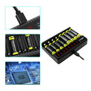 8 Slots Smart Charging Charger w/ Cable for AA/AAA NiMH Rechargeable Battery