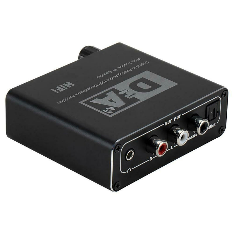 Digital Optical Coaxial Toslink to Analog RCA 3.5mm Headphone Audio Converter