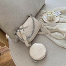 Alligator Leather Handbag Purse Women Sling Crossbody Shoulder Bag (Beige)