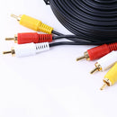 3 RCA Composite Male to Male Audio Video AV Cable for DVD TV