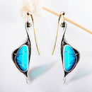 Creative Swan Turquoise Dangle Earrings Ethnic Style Women Ear Hook Jewelry A