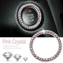 40mm/1.57in OD Car Auto Start Switch Button Decorative Diamond Ring(Pink)