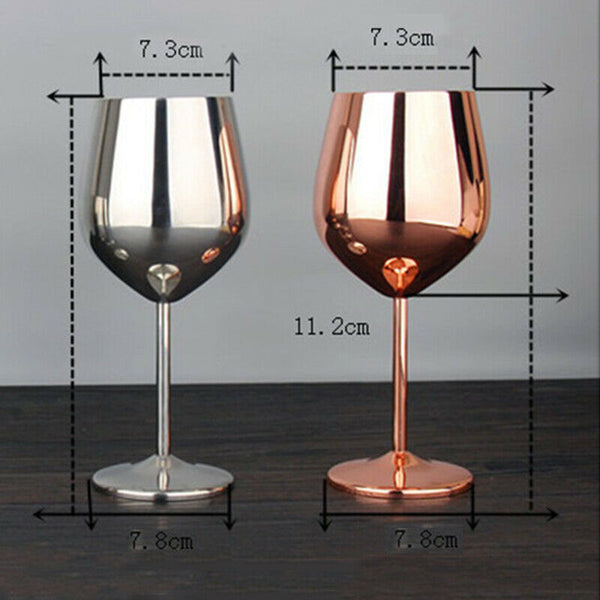 304 Stainless Steel Red Wine Goblets Juice Drink Champagne Goblet Party Bar D2D6
