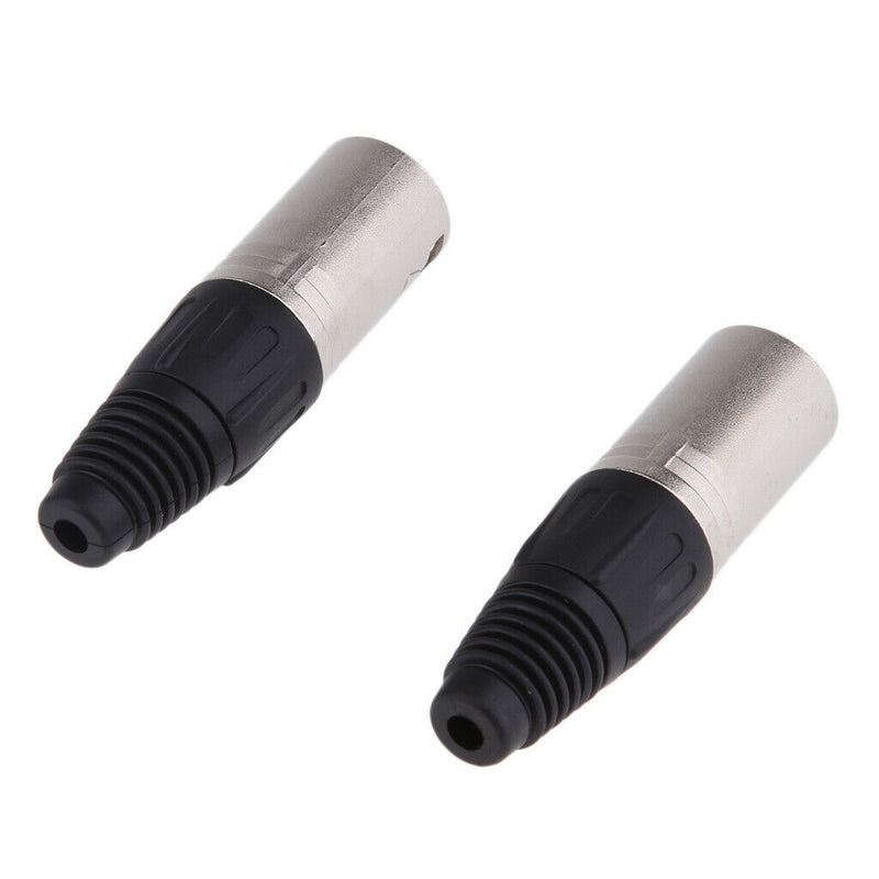 2x Metal 4Pin XLR Male Cable Connector, for Pro Microphones