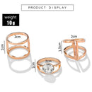 3pcs Simple Geometric Rhinestone Knuckle Ring Women Wedding Jewelry Gift A