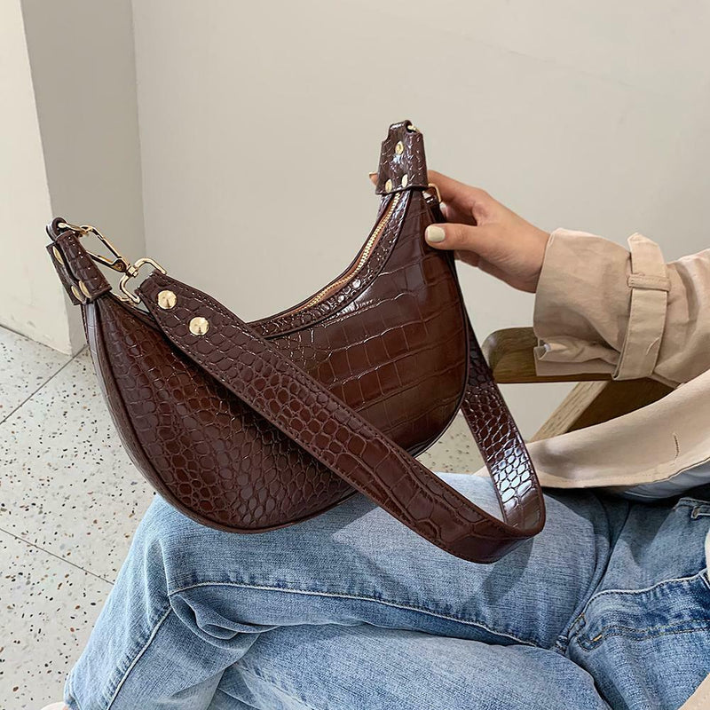 Retro PU Leather Messenger Bag Women Casual Shoulder Handbags Purse (Brown) A