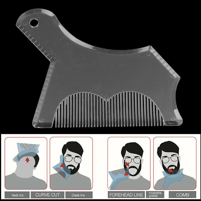 1X Men's Beard Shaping Tool Trimming Shaper Template Guide Shaving Stencil  3C
