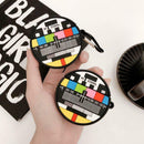 No Signal Pattern Protective Case Silicone Cover with Carabiner for Airpods 1/2