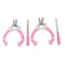 2 Sets of Stainless Steel Cat Dog Nail Clipper & Claw Grooming Trimmer Pink