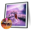 Long Haired Woman 5D DIY Full Round Drill Diamond Painting Mosaic Craft Kit A
