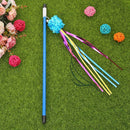 Funny Ring Paper Ball Cat Stick Teaser Wand Cats Interactive Toys (Blue)