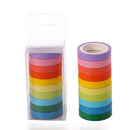 20x Writable Rolls Paper Washi Masking Tape Rainbow Colours Sticky Adhesive OMJ