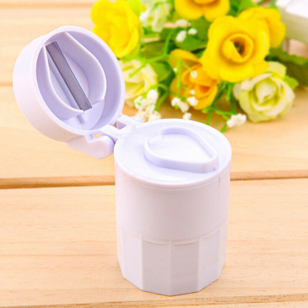 portable organiser 3-in-1 pill cutter medicine splitter hold storage box pil Gw