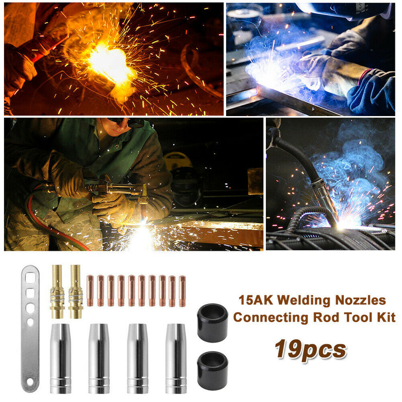 19pcs 15AK Connecting Rod Welding Nozzles Professional Machine Torch Consumables