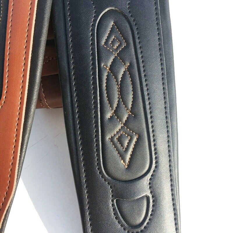 Leather Real Cowhide Guitar Strap for Electric Bass Guitar Adjustable Padde