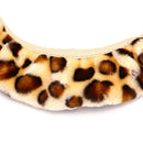3Pcs /Set Beige Leopard Fluff Plush Steering Wheel Cover Winter Car Accessor-3C
