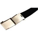 Unisex Plain Webbing Canvas Metal Buckle Belt Black S1H4