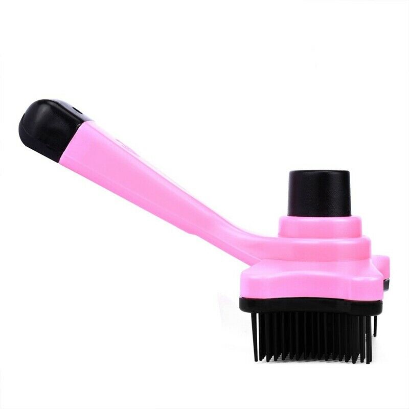 Pet Brush Hair Fur Shedding Trimmer Grooming Rake Comb Brush Tools-Pink