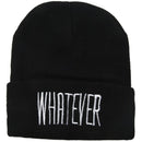 Men Women Winter "Whatever" Beanie Hats Knit Cap (black) S8M8