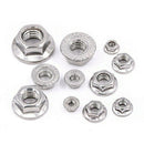 140-Pcs M3 M4 M5 M6 M8 M10 M12 Hex Flange Nuts Assortment Kit - 304 Stainle