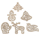 6Pcs Wood deer snowman Christmas Pendants Ornaments Xmas Tree decoratio3C