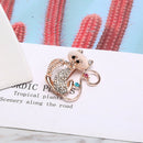 Fashion Crystal Cat Eat Fish Brooch Animal Women Pin Decor Corsage Badge JewelFT