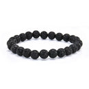 2Pcs Men Boyfriend Classic Lava Rock Tiger Eye Gem Stone Beaded Healing Bracelet