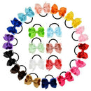 5pcs/set Ribbon Bows With Elastic Band Hairband for Girls Kids Hair Accessor JR