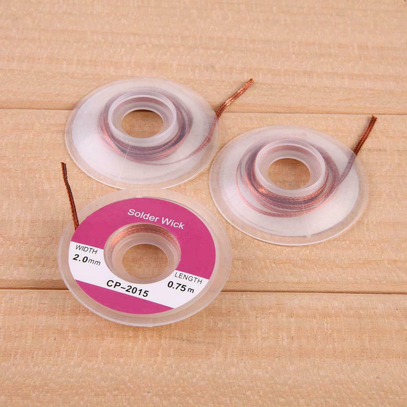 5pcs 0.75m 2.0mm Desoldering Braid Solder Remover Sucker Flux Wick Cable