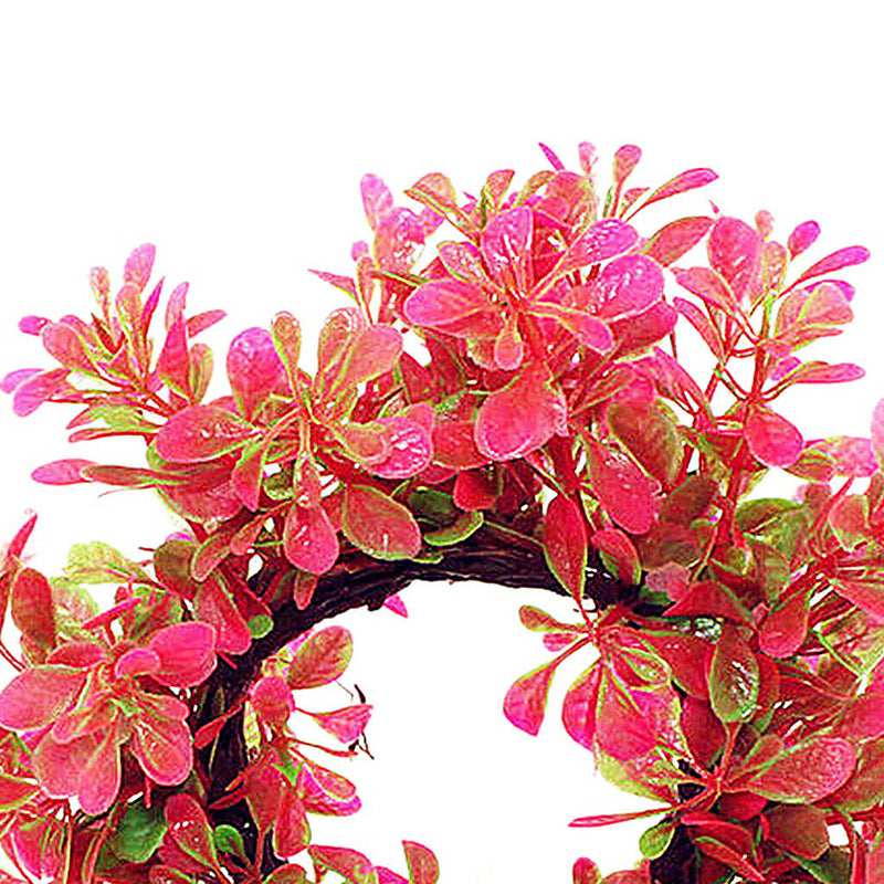 Water Ornament For Aquarium Artificial Water Plants Gate Shape Decor-Red
