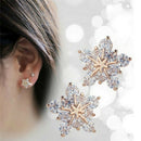 Ladies Cute Snowflake Crystal Stud Earrings Small Five-pointed Star Earrings FT