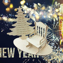 Wooden Christmas Tree Chair Office Desktop Ornaments Home Crafts New Year Decor