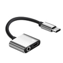5X(2 in1 Type-C to 3.5mm Headphone Jack Adaptor/Connector Charger, EarphoneN5K9)