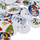50Pcs Christmas Pattern Wooden decorative Buttons Scrapbooking Sewing Crafts  BX