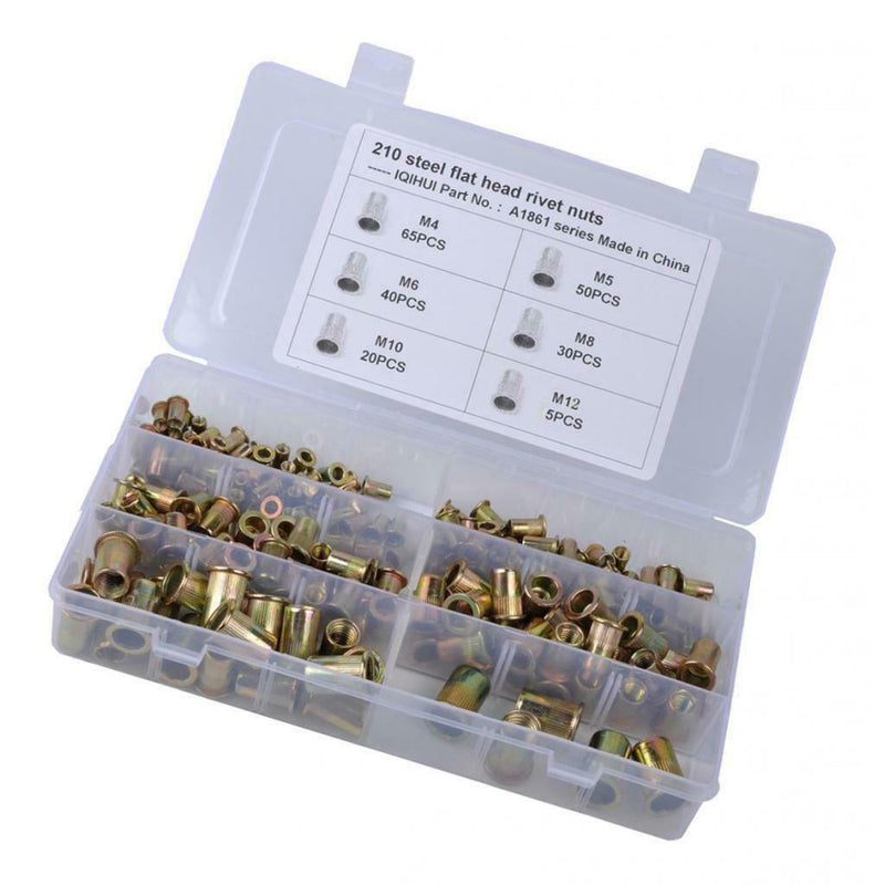 105 Pairs M4-M12 Rivnuts Blind Nutserts Threaded Rivet Nuts Carbon Steel