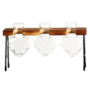 Test Tube Flower Vase ChairWooden Stand for Hydroponic Plant 3 Bottle