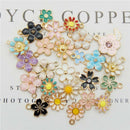 40pcs Alloy Enamel Assorted Mixed Daisy Flower Pendant Charm Jewelry Accessories