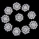 10pcs Clear Crystal Rhinestone Flower Shank Buttons DIY Sewing Crafts 22mm