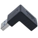 90 Degree USB 3.0 A Male to Female M/F Plug Adapter Connector Black D2X2