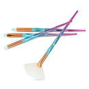 4pcs/Set Diamond Plastic Handle Face Eye Shadow Makeup Brushes (Lake Blue) A