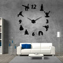 Yoga Large Wall Clocks Mirror Effect Living Room Diy Wall Clock Meditation
