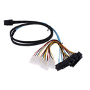 Mini 36Pin SAS to 4 29Pin SAS Ports Splitter Cable with 4Pin Power Cable