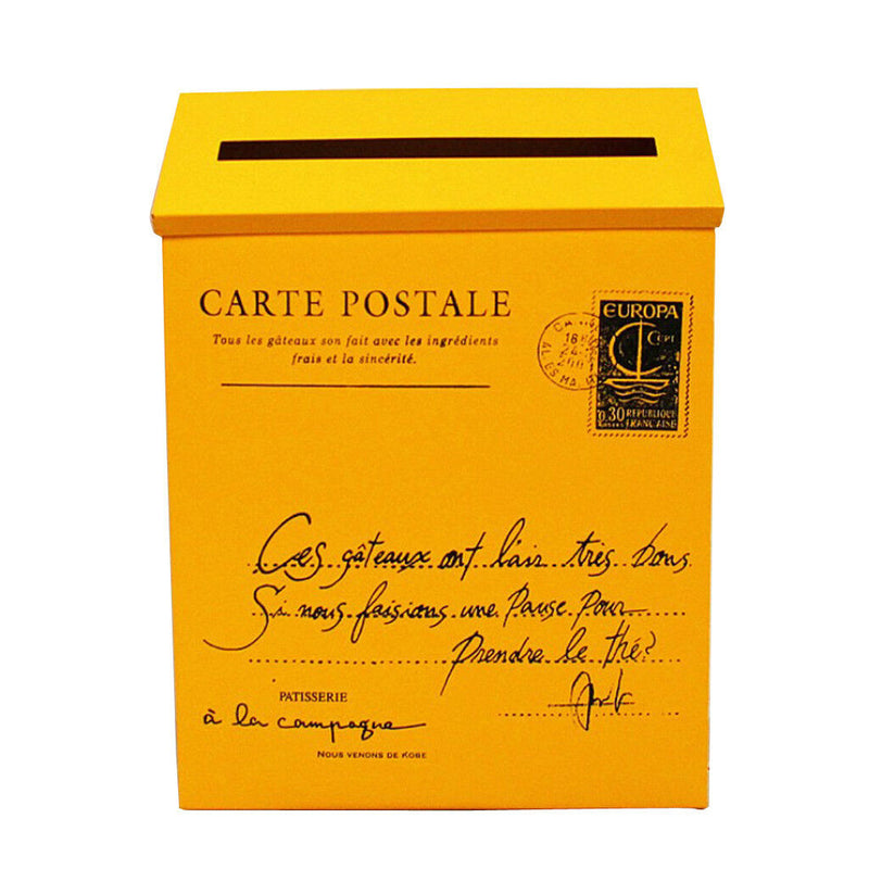 Galvanized Wall Mounted Letterbox Letter Post Mail Box Keys Holder Yellow