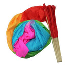 New 1.8M Hand Made Belly Dance Dancing Silk Bamboo Long Fans Veils Art Colo I9M3