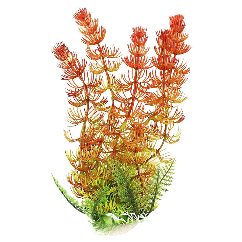 Aquarium Artificial Underwater Plants Ornament 28 cm Tall Green Orange