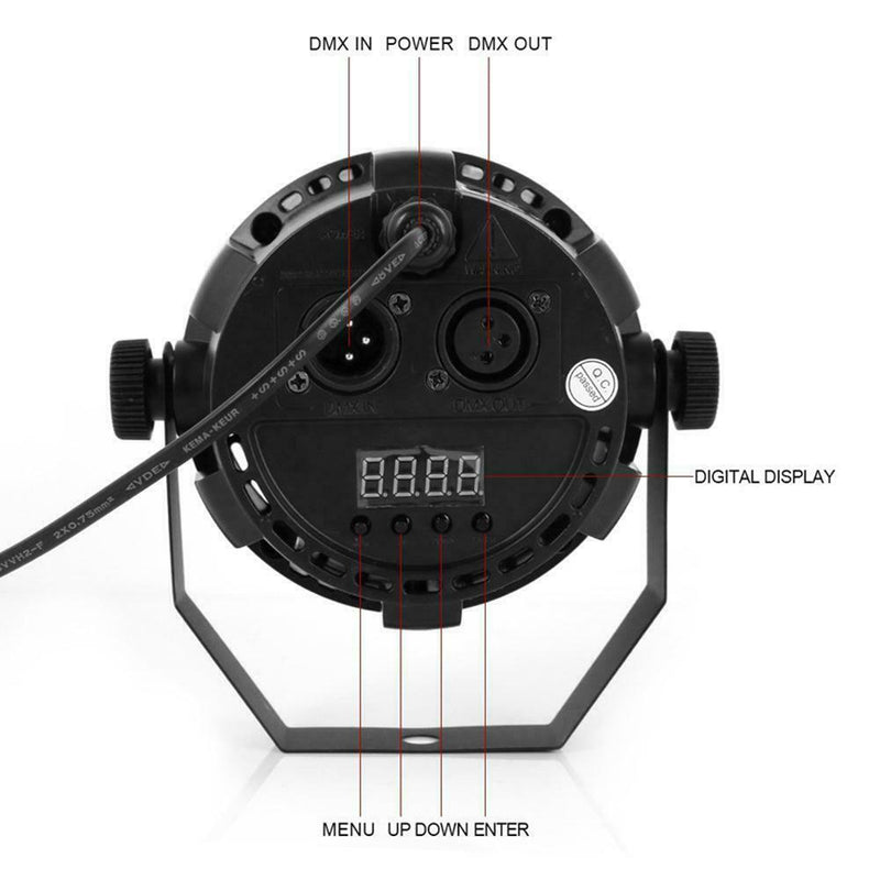 12 LED RGBW  LED Light  DMX Color Mixing 8CH Can Background Lamp EU