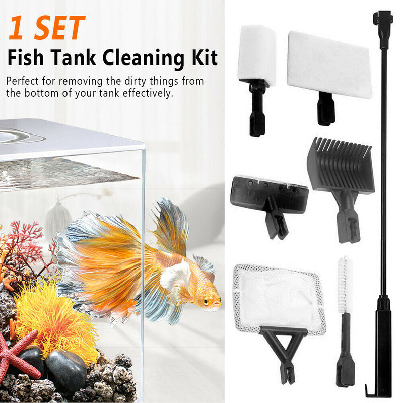 6 In 1 Fish Tank Cleaning Kit Home Brush For Aquarium Algae Scraper Ergonomic