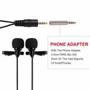 6m Dual-Head Lavalier Lapel Clip-On Microphone For Lecture Or Interview For Z1N1