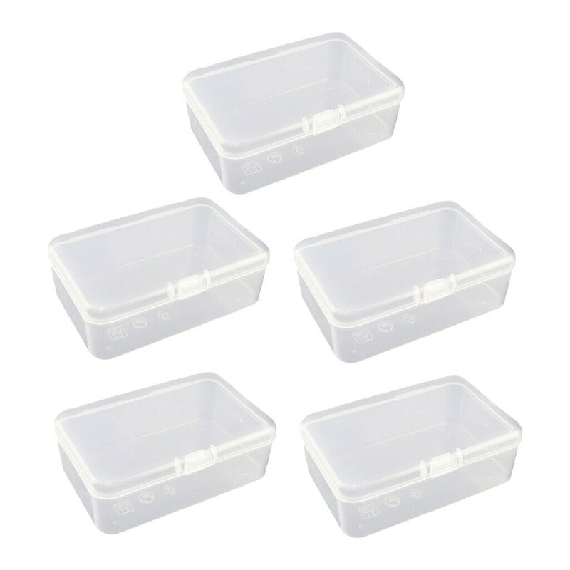 5 Pack Clear Plastic  Cosmetics Case Holder For Cotton Swabs Trinkets Coils