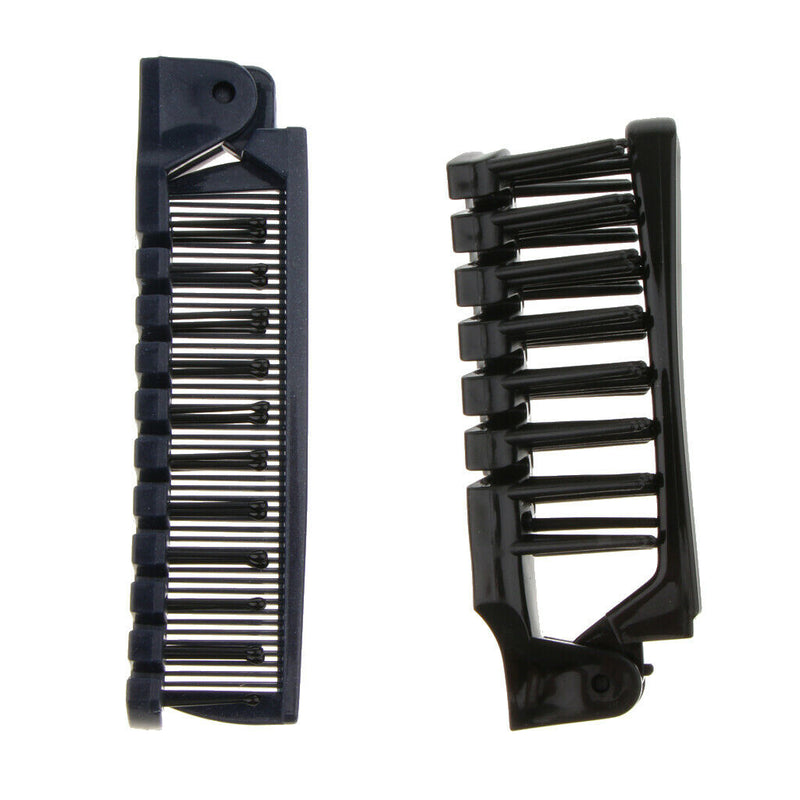 2x Lovely Multifunction Foldable Pocket Travel Hairbrush Massage Scalp Comb